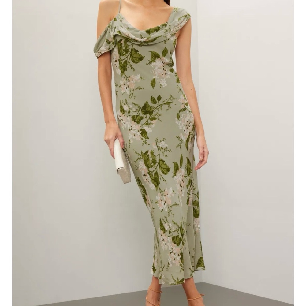 Reformation Reya Floral Drape Dress